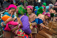 Vietnamese Market / Colourful women in a market at Bac Ha in North-West Vietnam