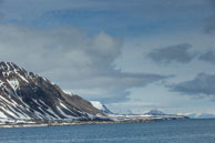 Rocky Beach and Mountains / Rocky beach and mountains at Vårsolbukta, Bellsund, Svalbard