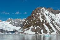 Rocky Peak / Rocky peak between the east and west glaciers at Burgerbukta / Brepollen, Svalbard