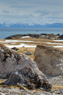 Rocks and Mountains / Rocks on the tundra and distant mountains at Alkhornet, Svalbard